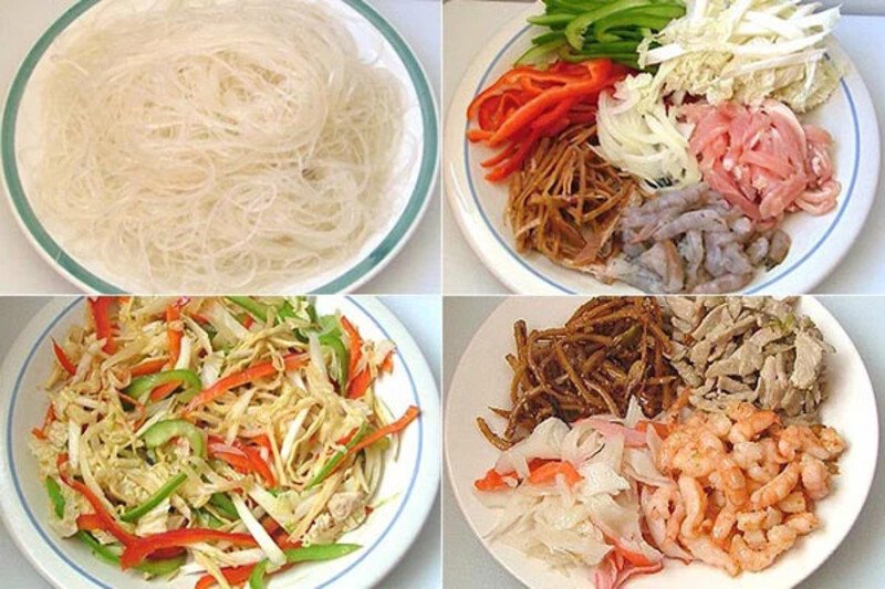 Các bước thực hiện miến dong xào thập cẩm