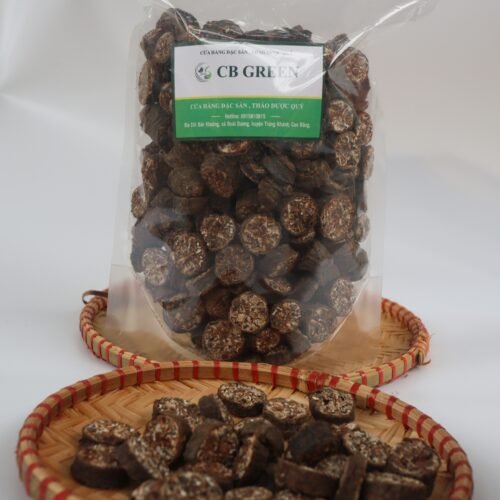 Sản phẩm chuối hột rừng khô thái miếng tại CB GREEN