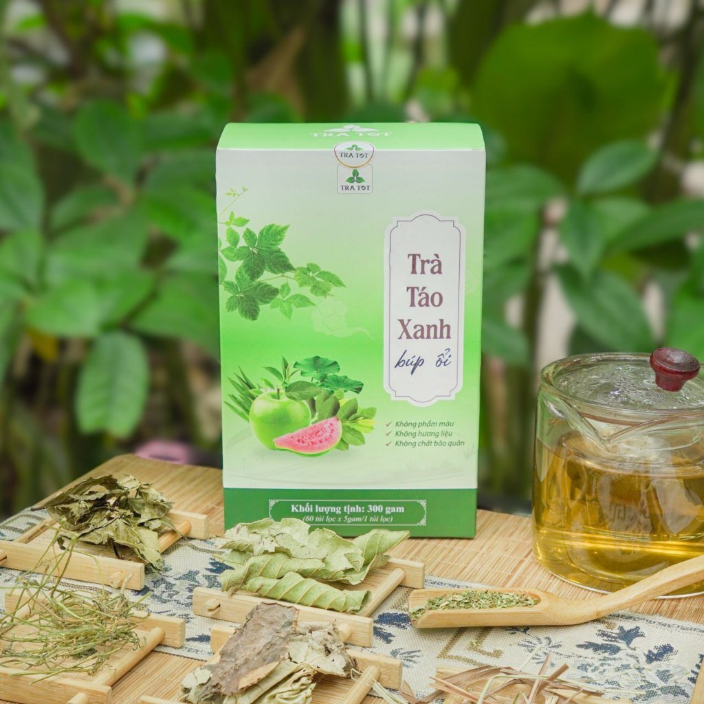 Trà Táo Xanh Búp Ổi 7 Vị - Giảm Cân, Tiêu Mỡ, Detox, Sáng Da 1 Trà Táo Xanh Búp Ổi 7 Vị - Giảm Cân, Tiêu Mỡ, Detox, Sáng Da