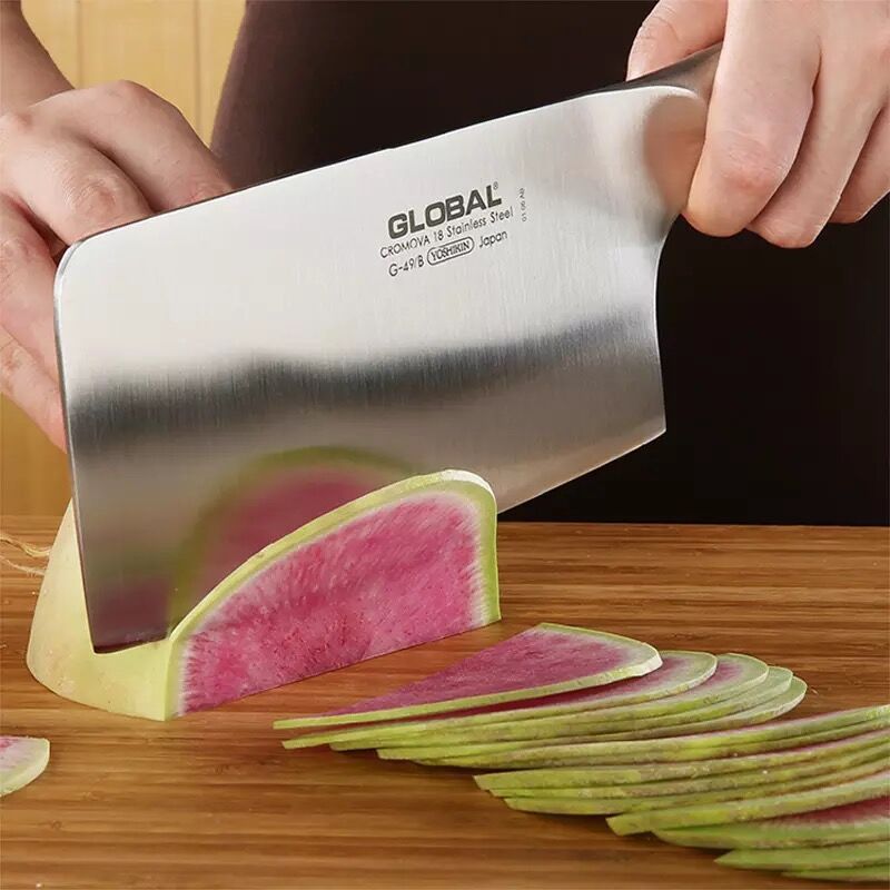 Dao Chặt Xương Japan (Nhật Bản) Thép Trắng Không Rỉ Cao Cấp 4 Dao nhà bếp chặt xương cao cấp GLOBAL Nhật Bản bằng thép trắng đúc 3 lóp chống gỉ-450GR